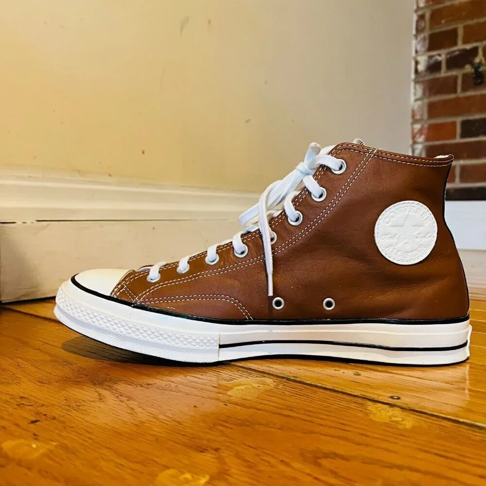 Converse Chuck Taylor All Star Cruise Leather High-Top Shoes Cognac Brown 12